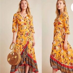 ISO Farm Rio Anthropologie Soigne Maxi Wrap Dress Size L